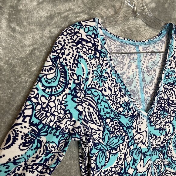 Lilly Pulitzer Women Pima Cotton Peru Juliet Hippy Hippy Tropical Preppy Dress S - Picture 3 of 12